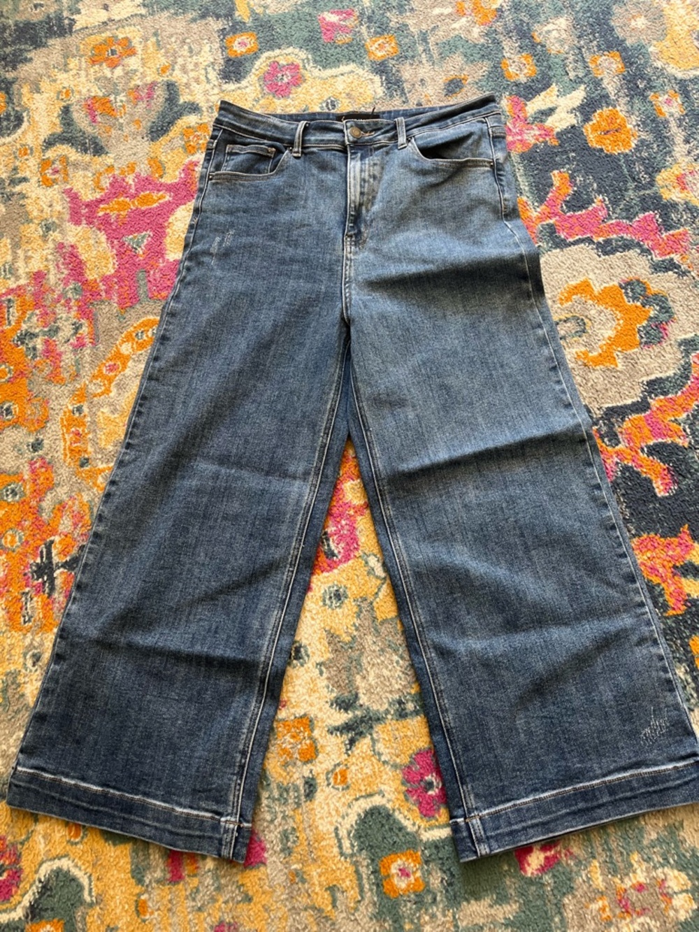 Risen High Rise Crop Women's Jeans in Dark Blue